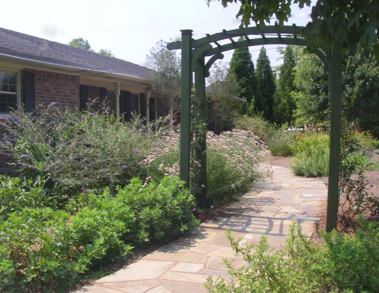 flagstone walk thru arbor